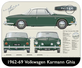 VW Karmann Ghia 1962-69 Place Mat, Small